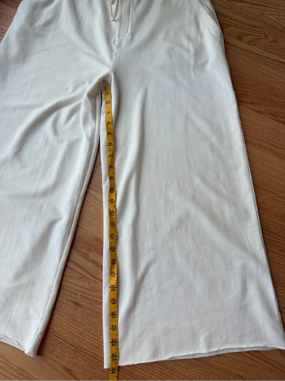 Cuyana Cream Pima Cotton Modal Wide Leg Lounge Pants M